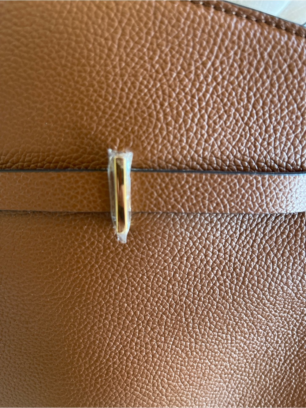 DeMellier Tan-Brown Leather Top-Handle Satchel with Gold Hardware - Picture 15 of 15